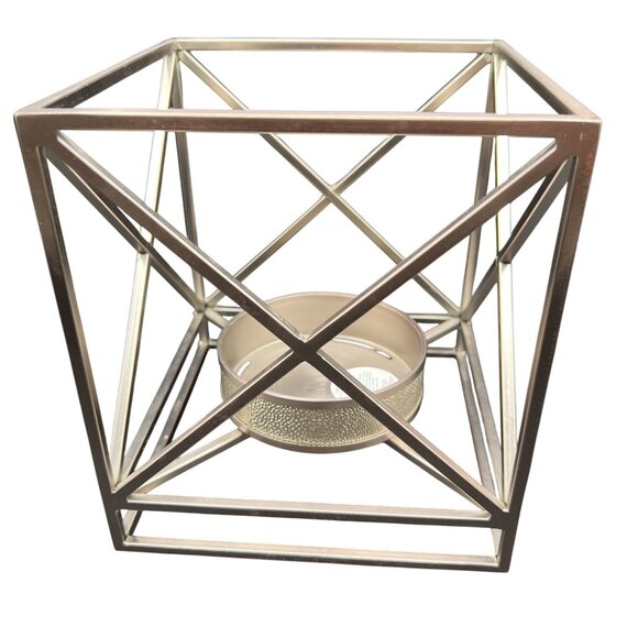 Bath & Body Works Rare Metal Large Square Luminary 3 Wick Candle Holder Textured - Picture 9 of 11